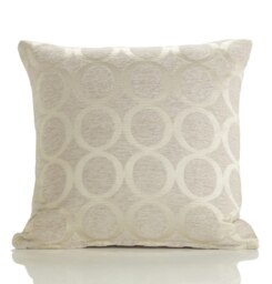 Geometric O Chenille 45cm x 45cm Cream Cushion Set of 4 Cream Cream 45cm x 45cm x 10cm 4