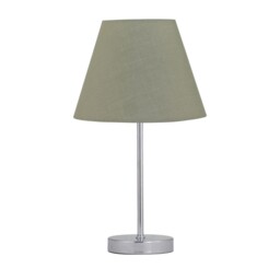 Chrome Touch Operated Table Lamp with Sage Green Shade Chrome Green Medium 1