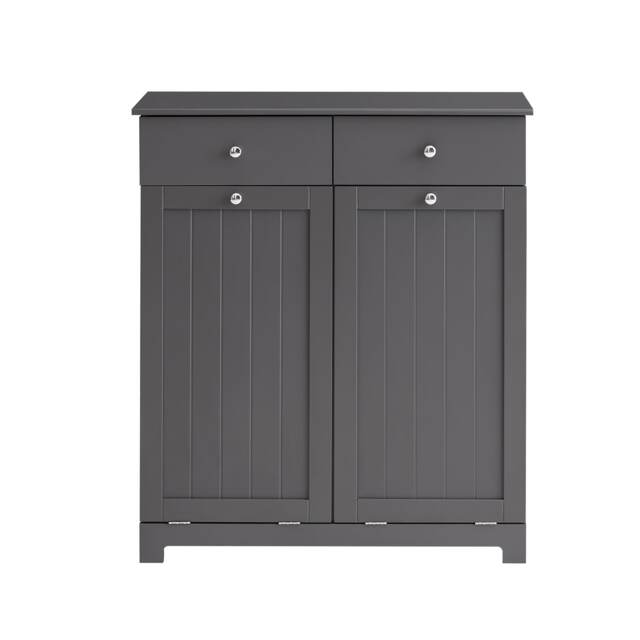 SoBuy BZR33-DG,Bathroom Cabinet with 2 Drawers Grey Grey 1