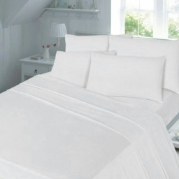 T180 Percale Duvet Cover Set - Double - White