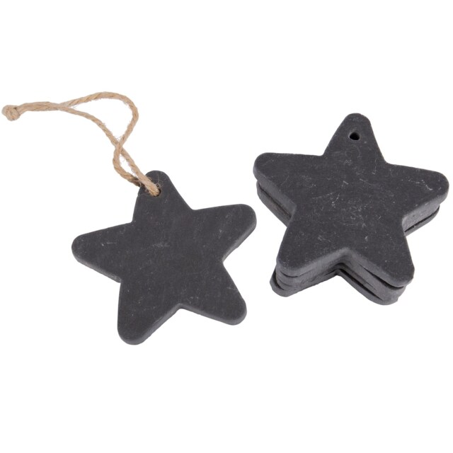 Nicola Spring Slate Christmas Tree Decorations - 7 x 7.5cm - Star - Pack of 6
