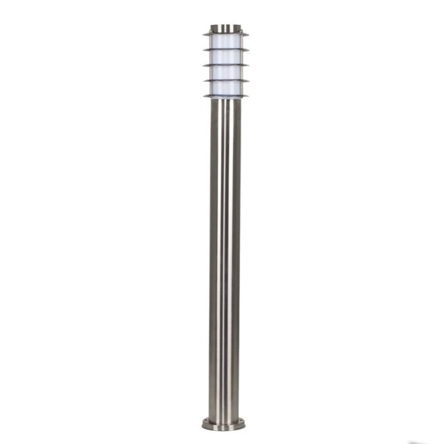 ValueLights Wharf Silver Outdoor Bollard Light Chrome