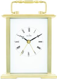 Acctim Gainsborough Mantel Clock Quartz Polished Metal Carriage Clock Energy Efficient Movement Gold