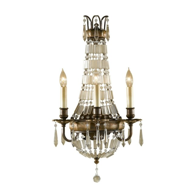 Bellini 3 Light Indoor Candle Wall Light British Bronze, Oxidized Bronze, E14
