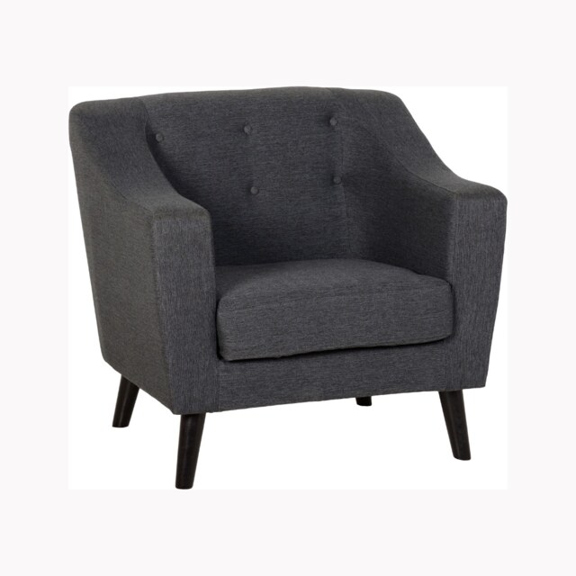 Ashley Indoor Single Seater Sofa - L74 x W87 x H85 cm - Dark Grey