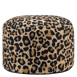 Milano Round Leopard Print Footstool Bean Bag