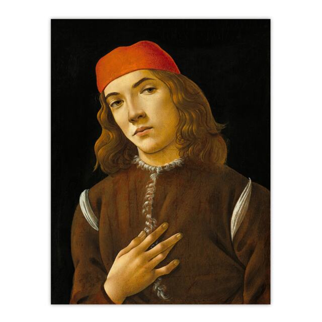 Portrait of a Youth Botticelli Vintage Huge Wall Art Print 18X24 In