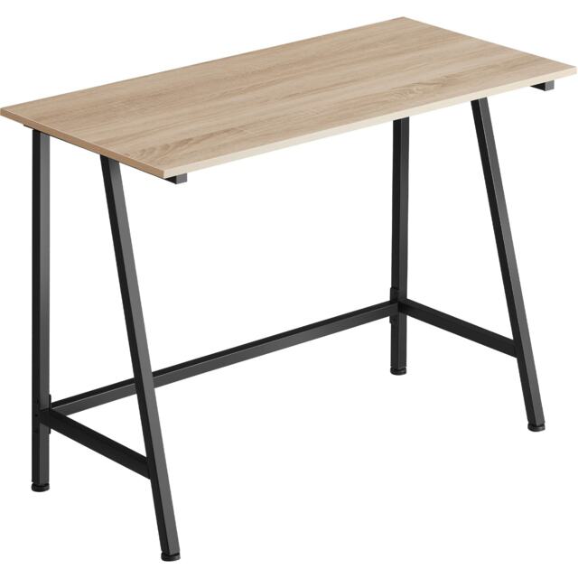 Desk Newton - computer, laptop, writing table Brown industrial wood light, oak Sonoma 100 x 50 x 77 cm 1