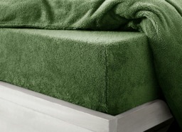 Velosso Teddy Fleece Warm and Cosy Fitted Sheet Green Olive Double