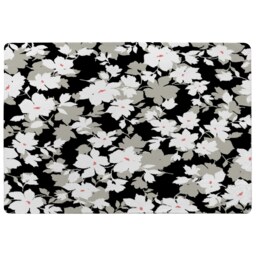 Grey White & Black Flowers Rug Multi