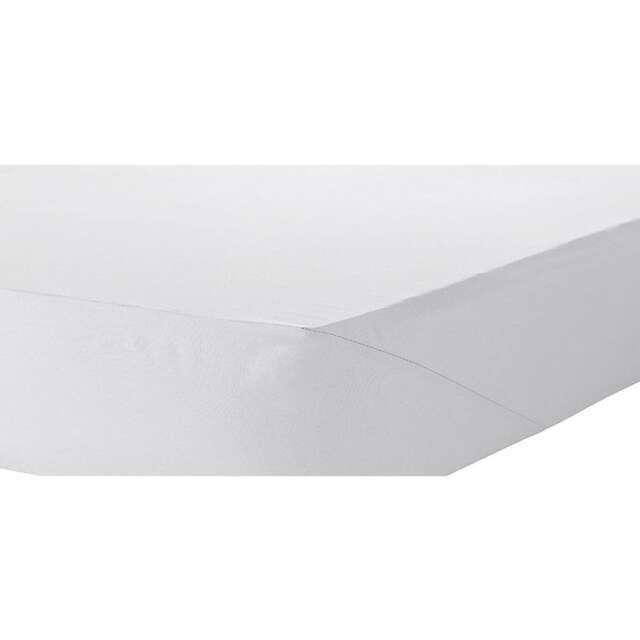 Percale Fitted Sheet in White - Single Multi Single