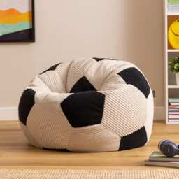 icon Kids Football Print Corduroy Classic Bean Bag, Black