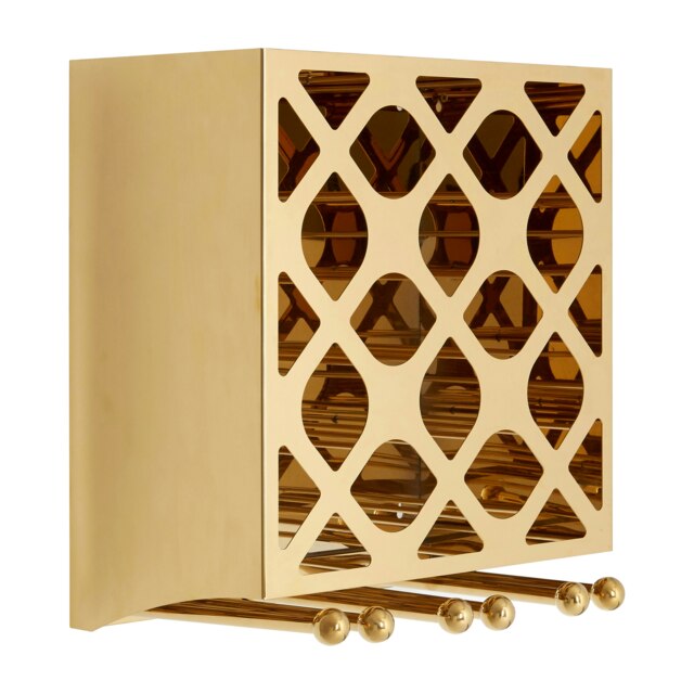 Orsina Space Saving 12 Bottle Rose Gold Finish Wine Rack, Elegant Wine Bottle Rack For Cupboard, Stylish Wine Rack