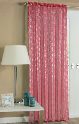 Velosso Geneva Slot Top Voile Panel - 150cm x 182cm Red Red