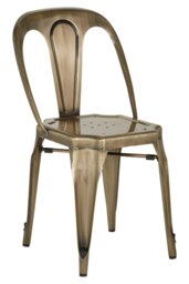 Interiors By Premier Brass Finish Metal Chair, Industrial-Style Garden Chair, Metallic Kitchen Chair, Armless Lounge Chair Gold