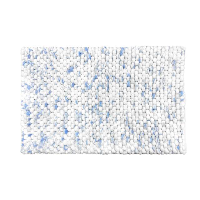 "Marl Chunky Bobble Bath Mat 50 x 80cm - Non Slip Marble Effect Bathroom Rug Blue Blue 50 x 80cm (20 x 32"") 1"