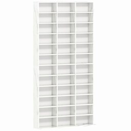 HOMCOM DVD CD Media Storage Rack, Video Display Unit, Marble Effect White
