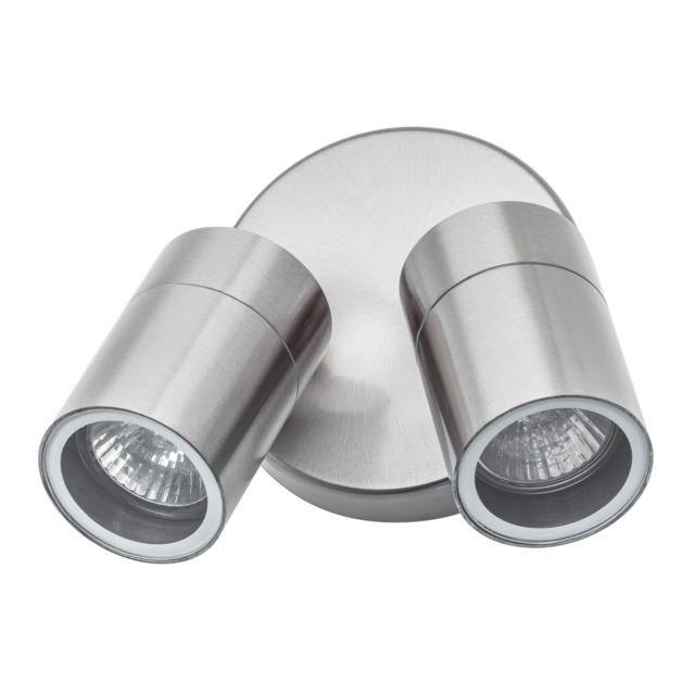 BHS Twin Jared Outdoor Wall Light, Stainless Steel