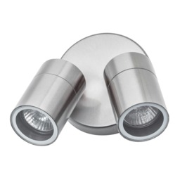 BHS Twin Jared Outdoor Wall Light, Stainless Steel