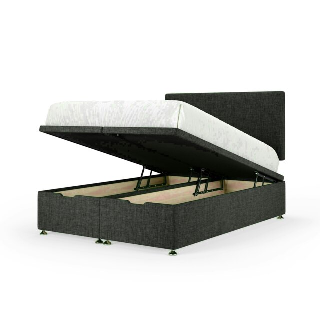 Charcoal Linen Ottoman Base and Valencia Headboard Single Multi