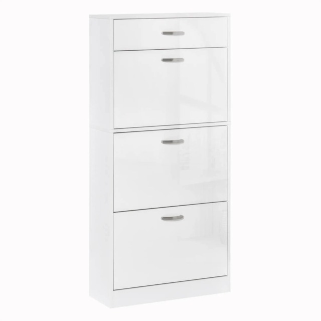 4 Drawer Hallway Shoe Storage Cabinet With Shelf White