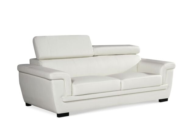 Genuine Leather White 3 Seater Sofa PORTLAND
