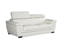 Genuine Leather White 3 Seater Sofa PORTLAND