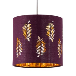 Fern - Burgundy Cut Out 15.5cm Table Lamp Shade Red Gold Small 1