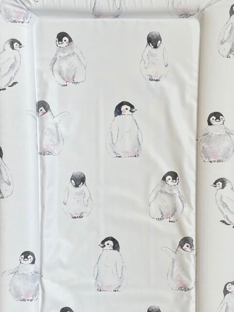 Babybase Padded Changing Mat 74 x 46cm Penguin Party Grey