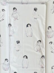 Babybase Padded Changing Mat 74 x 46cm Penguin Party Grey