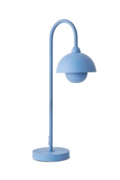 ValueLights Tilly Pastel Sky Blue Arched Dome Shade Metal Table Lamp and Bulb