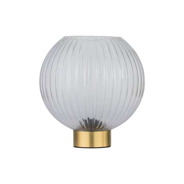 Betchley - Battery Operated Satin Brass Lamp with Clear Glass Gold Clear Medium 1
