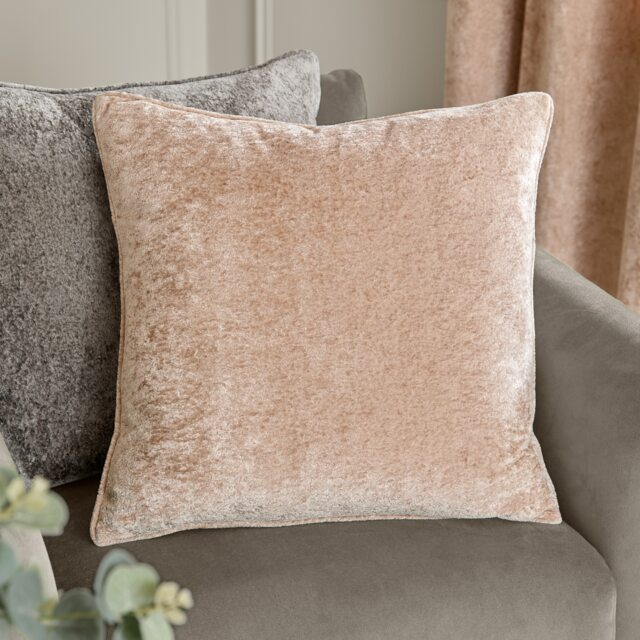 Paoletti Lustre Velvet Cushion Cream Oyster