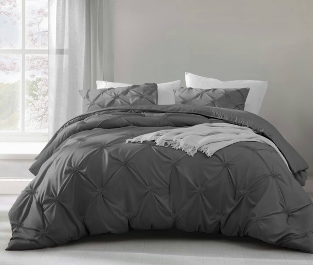 Intimates Angelica Duvet Cover & Pillowcase Set Grey Charcoal Single