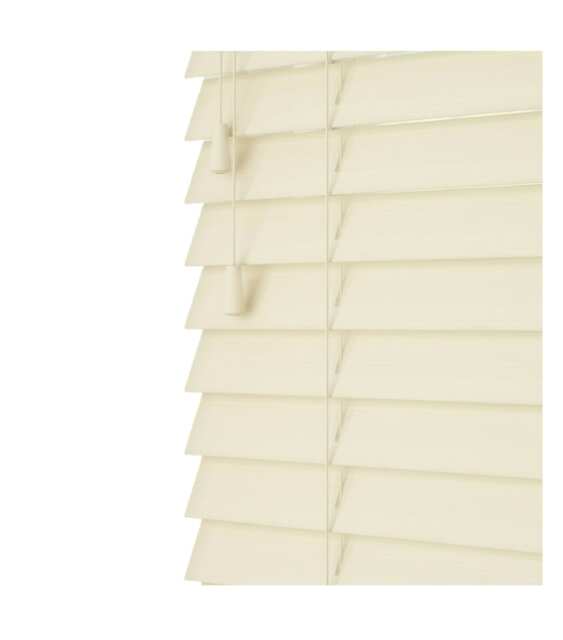 170cm Creme Smooth Finish Faux Wood Venetian Blinds with Strings (120cm Drop) Cream Cream