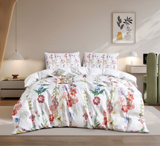 Ezysleep Bella Floral Printed Duvet Set - Duvet Cover And Matching Pillowcases Multi