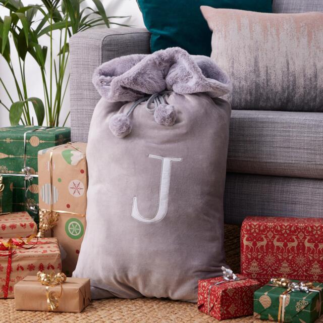 OHS Christmas Alphabet Sack, Grey - J