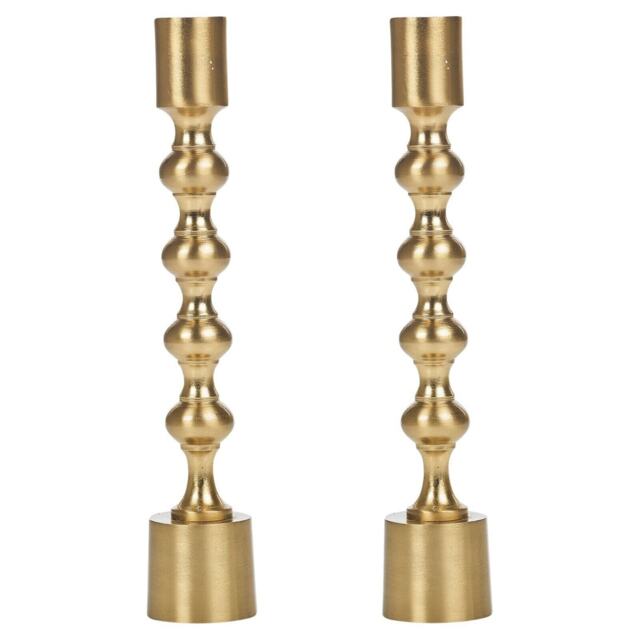 Elegant Candlestick Holders - 23x6x6cm Gold Gold & Set of 2 2