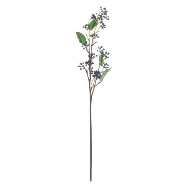 Hill Interiors Artificial Faux Viburnum Berry Spray - Blue/Green/Brown - 80cm
