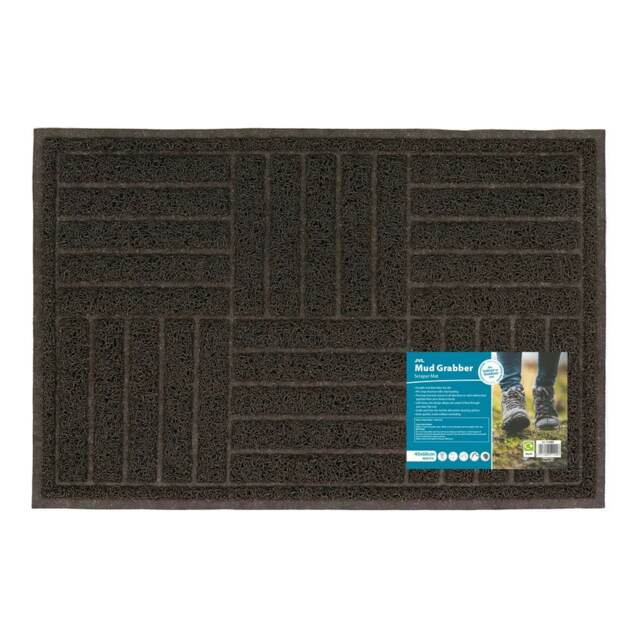 JVL Mud Grabber Scraper Mat 40x60cm - Brown Square