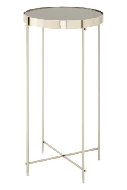 Allure Grey Mirror Tall Side Table Silver