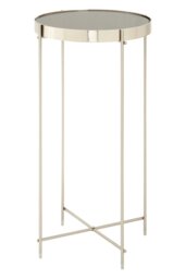 Allure Grey Mirror Tall Side Table Silver