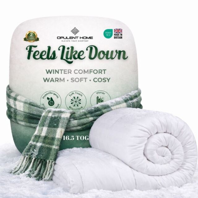 Opulent Home Premium 16.5 Tog Winter Duvet - Anti-Allergy Hypoallergenic Hollowfibre Quilt White King
