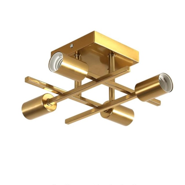 Gold Ceiling Light Fixture 4-Light Industrial