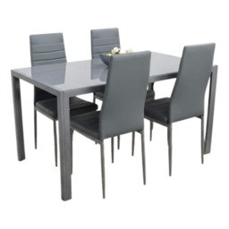 kitchen Dining table and 4 grey Faux leather chairs kitchen dining room furniture