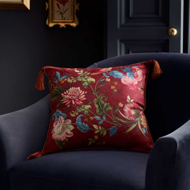 D & D Bejewelled Cushion Cover Spice