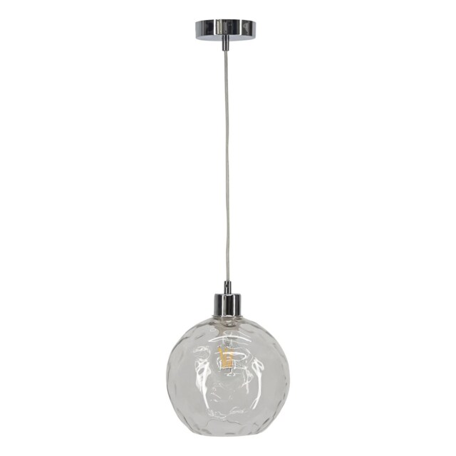 Barnum - Clear Dimple Glass Globe with Chrome Pendant Fitting Clear Clear 1