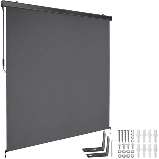 Vertical Awning Eloise - installation materials included, retractable, UV blocking Grey dark grey 180 x 250 cm 1
