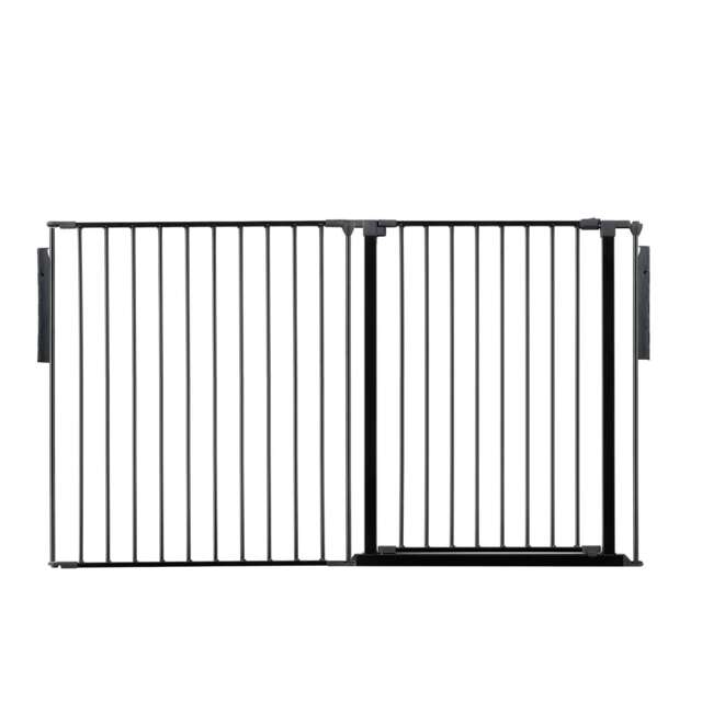 Safetots Premium Extra Tall Room Divider, up to 154cm Wide, Black, 105cm Tall, Multi Panel Barrier for Baby and Toddler Black