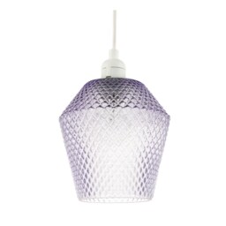 Modern and Compact Diamond Design Purple Lilac Glass Pendant Shade Purple Lilac 1
